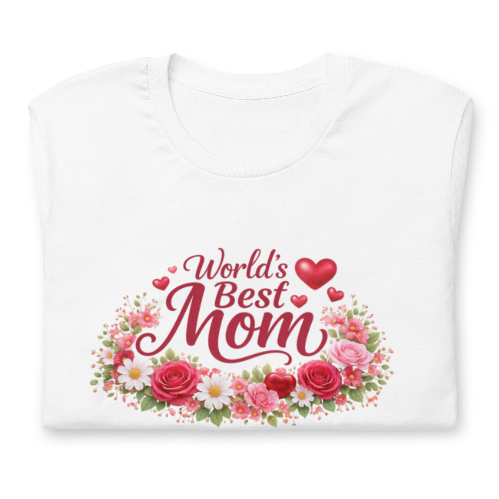 World's Best Mom Red Flowery T-Shirt - Image 22