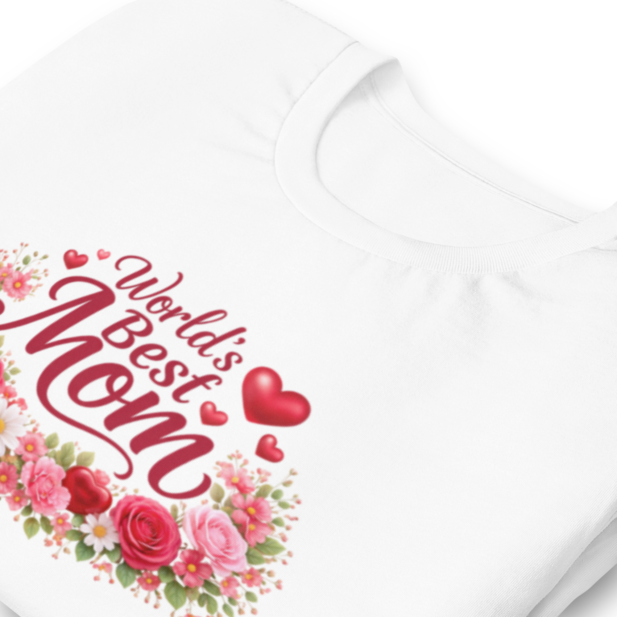 World's Best Mom Red Flowery T-Shirt - Image 23