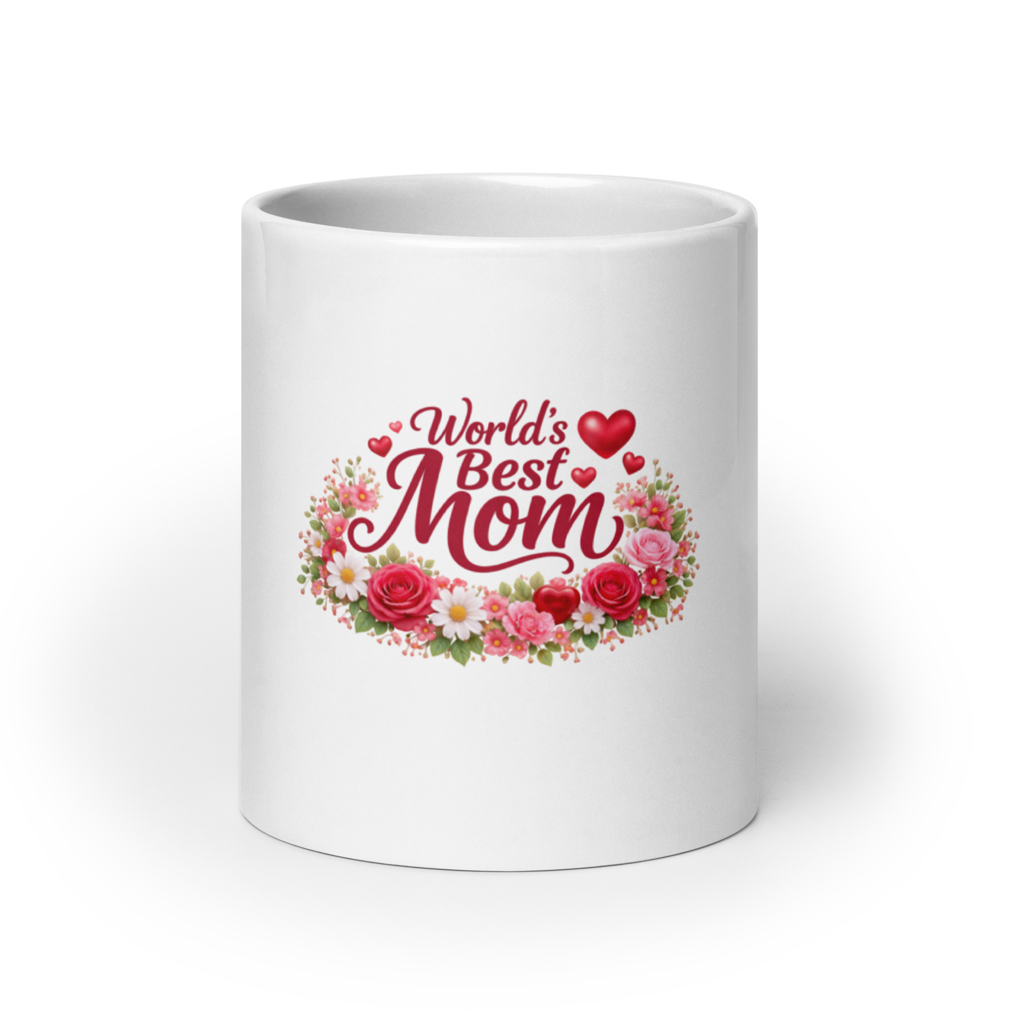 White Glossy World's Best Mom Coffee Mug - Image 3